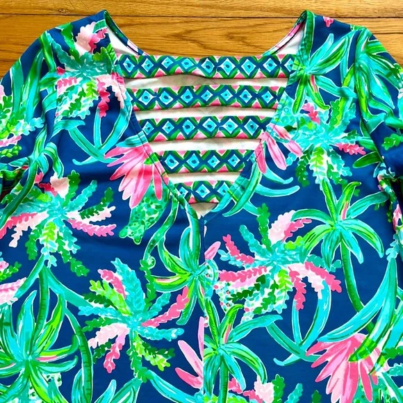 Lilly Pulitzer Small 'Macaw Blue Sweet Escape' Chilly Lilly fabric! ENC w/o tag! - Picture 4 of 5